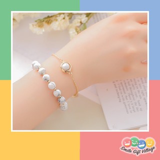 สร้อยข้อมือหินฮาวไลต์ HOWLITE ตระหนัก ตื่นรู้ คลายเครียด ส่งเสริมความเงียบ สงบของจิตใจ หินแท้ หินมงคลนำโชค