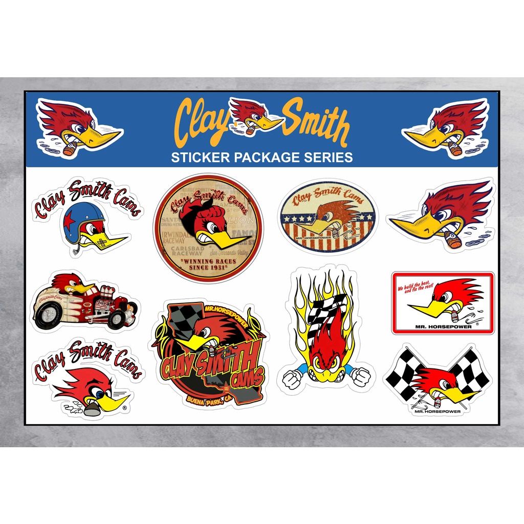 Claysmith STICKER PACK - MOONEYES STICKER - สติ๊กเกอร์มอเตอร์ไซค์ - สติ๊กเกอร์หมวกกันน็อค - DEUS - AESTHETIC STICKER