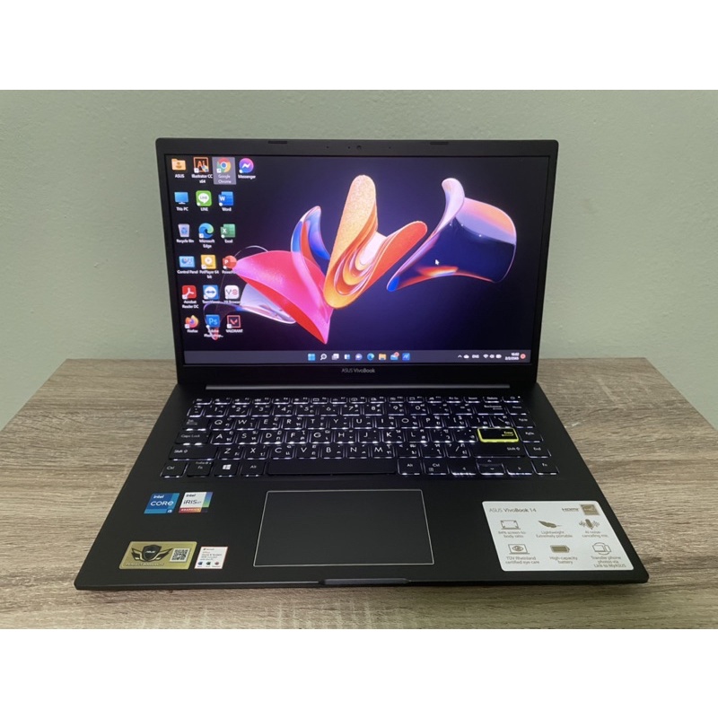 NOTEBOOK (โน้ตบุ๊ค) ASUS VIVOBOOK 14 S413EA-EB125TS สวยมาก เหมือนมือ 1 เจนล่าสุด OFFICE HOME & STUDE