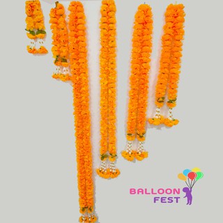 พวงมาลัยพลาสสติกดอกดาวเรือง (thai Marigold garland) ยาว 50cm 75cm 1m 1.5m