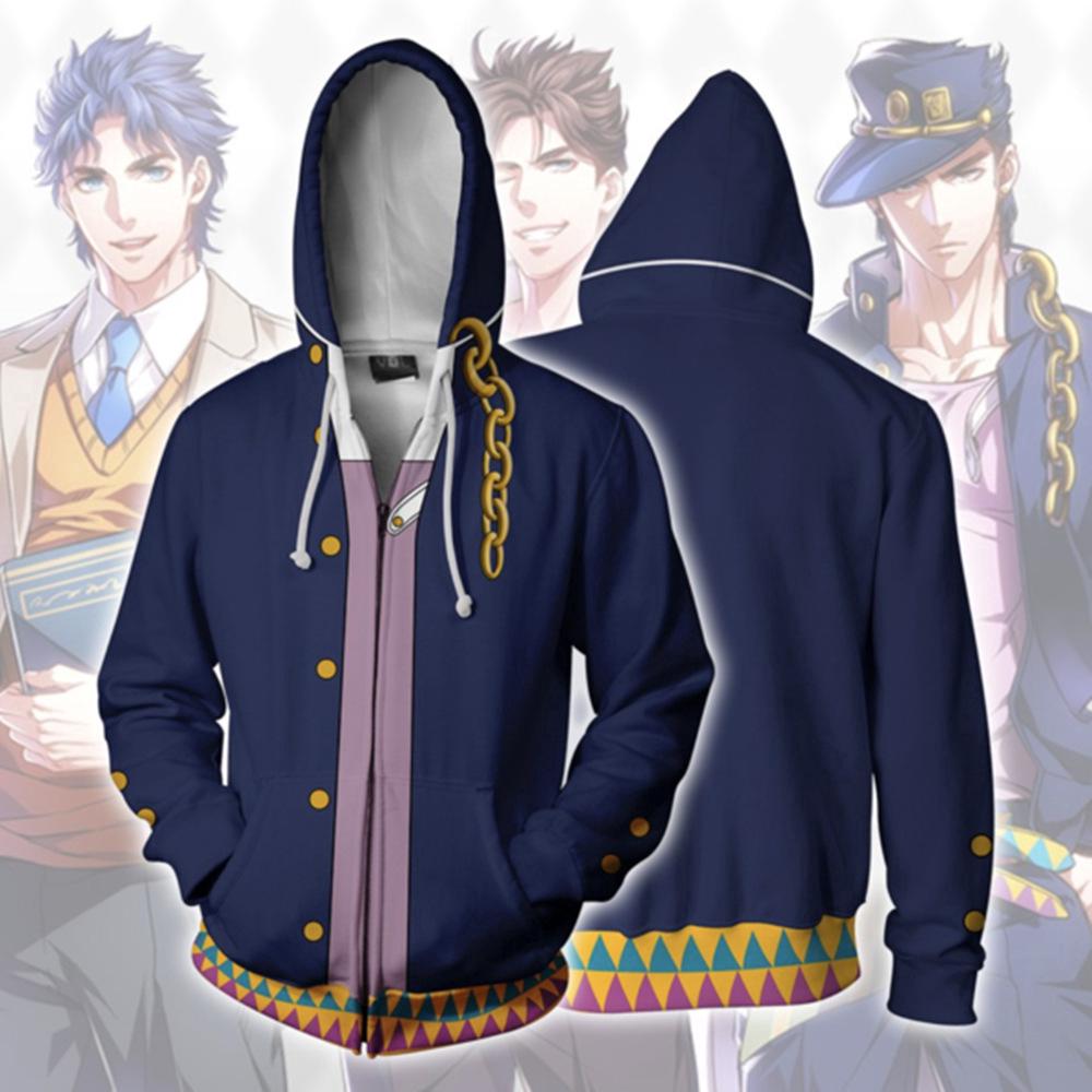 jojo  s fantastic adventure 3 d เสื้อสเวตเตอร์คาร์ดิแกนสําหรับสตรีแขนยาวมีฮู้ด