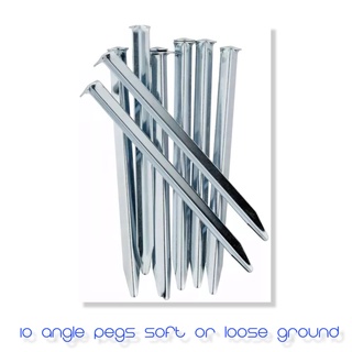 10 ANGLE PEGS - SOFT OR LOOSE GROUND สมอบก สำหรับพื้นนิ่มหรือพื้นร่วน 10 ตัว