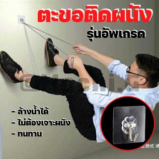 ที่แขวนติดผนังแบบใส /ตะขอแขวนติดผนัง อเนกประสงค์ไม่ต้องเจาะ/ homesaver.th / พร้อมส่ง/ตะขอกาวติดผนัง ที่แขวนของ