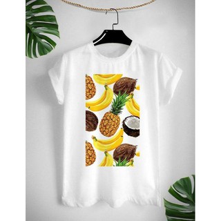 เสื้อยืดลาย Tropical ใส่สบาย ไม่ยืด ไม่ย้วย สีสันสดใส