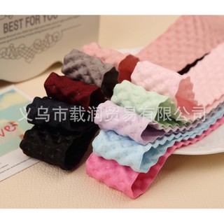 ริบบิ้นผ้าลูกคลื่น ขนาด 3.5 ซม. มีหลายสีให้เลือก