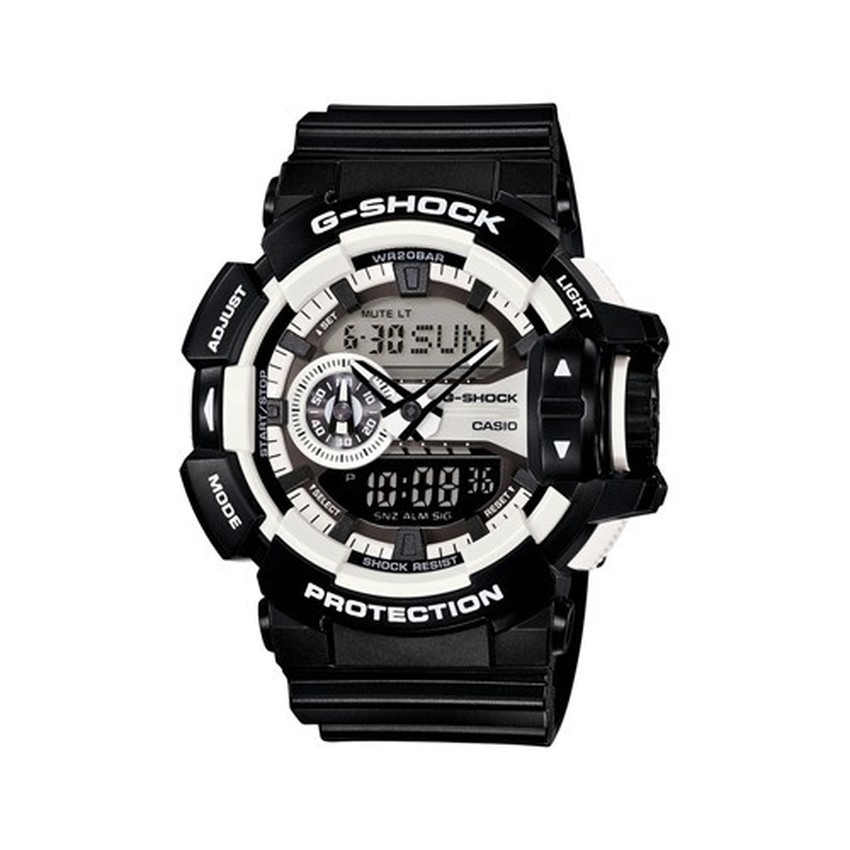 Casio G-Shock นาฬิกาข้อมือผู้ชาย สายเรซิ่น รุ่น GA-400-1ADR-สีดำ-ขาว
