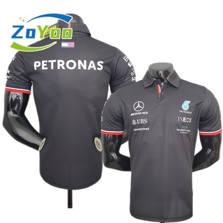 Zoyoo เสื้อโปโลแขนสั้น คอกลม ลายทีมชาติฟุตบอล NBA Rugby F1 Mercedes ขนาดใหญ่ สีดํา คุณภาพสูง 2022 ไซซ์ S-5XL