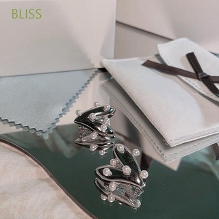 Bliss เครื่องประดับต่างหูแบบติดหูรูปกระดูกไข่มุกสไตล์เกาหลีสําหรับผู้หญิง