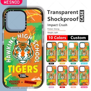 กันกระแทกใสแข็งแฟชั่นเคสโทรศัพท์มือถือ ลายหนังสยองขวัญ Stranger Things Hawkins High 1986 Tigers สําหรับ IPhone X Xr 13 Pro 12 Mini 7 8 Plus 11 Xs Maxคุณภาพสูงใสบางนิ่มTpu Casetifyซิลิโคนยี่ห้อ