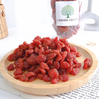 Dried Strawberry (Soft dry) สตรอเบอรี่อบแห้ง สูตรน้ำตาลน้อย เกรด A เกรดส่งออก  By Garden Fruits