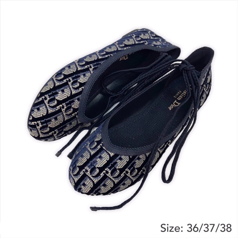 dior poème lace ballerina flat
