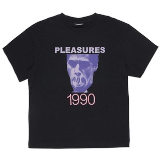 แนวโน้ม เสื้อยืดแขนสั้น ผ้าฝ้าย พิมพ์ลายโลโก้ Pleasures สําหรับผู้ชาย