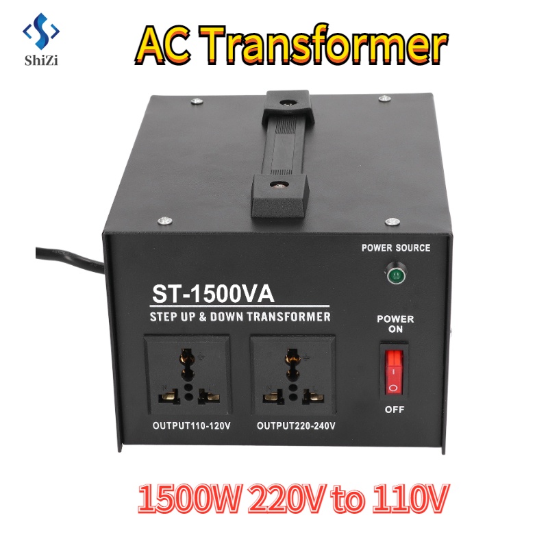 【พร้อมส่ง】ST-1500VA 1500W หม้อแปลงไฟฟ้า 220V to 110V ตัวแปลงแรงดันไฟฟ้า ปลั๊กยุโรป 110V/220V