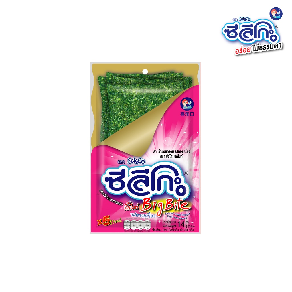 ซีลีโกะ Big Bite สาหร่ายอบกรอบ รสทรงเครื่อง (ขนาด 14 กรัม)