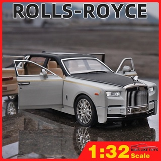 โมเดลรถยนต์ Klt 1:32 Rolls-Royce Phantom โลหะผสม ของเล่นสําหรับเด็กผู้ชาย รถบรรทุกอัตโนมัติ มีเสียง และไฟ