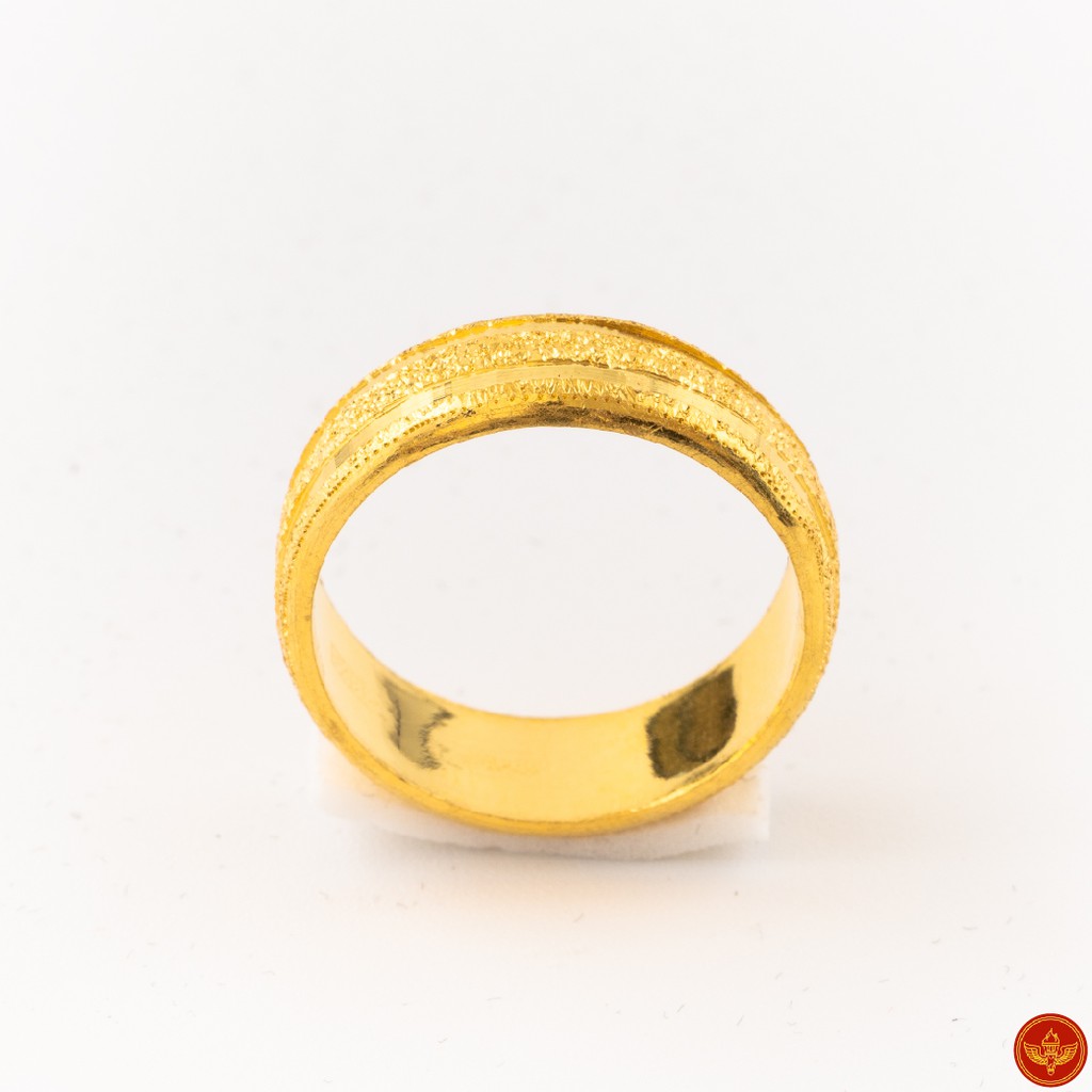 LSW แหวนทองคำแท้ 1 สลึง (3.79 กรัม) ลปอกมีดแกะทรายขอบเงา RC-56
