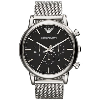 EMPORIO ARMANI AR1808 46MM CLASSIC SILVER WATCH นาฬิกาแบรนด์เนม อามานี่ แท้ 100% ของแท้ราคาถูก สำหรับผู้ชาย A-36