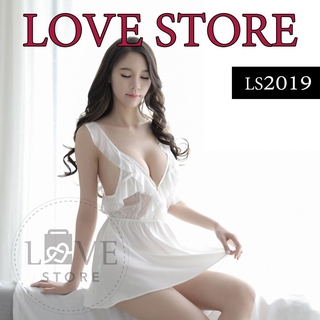 ชุดนอนไม่ได้นอน ชุดนอนยาว ซีทรู บน สีขาว สีดำ เซ็กซี่ 🔥🚚 พร้อมส่ง จากไทย LS2019 Love Store Sexy pajamas