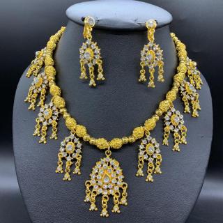 Vintage jewelryชุดไทยสร้อยชุดต่างหู เพชรสร้อยคอ