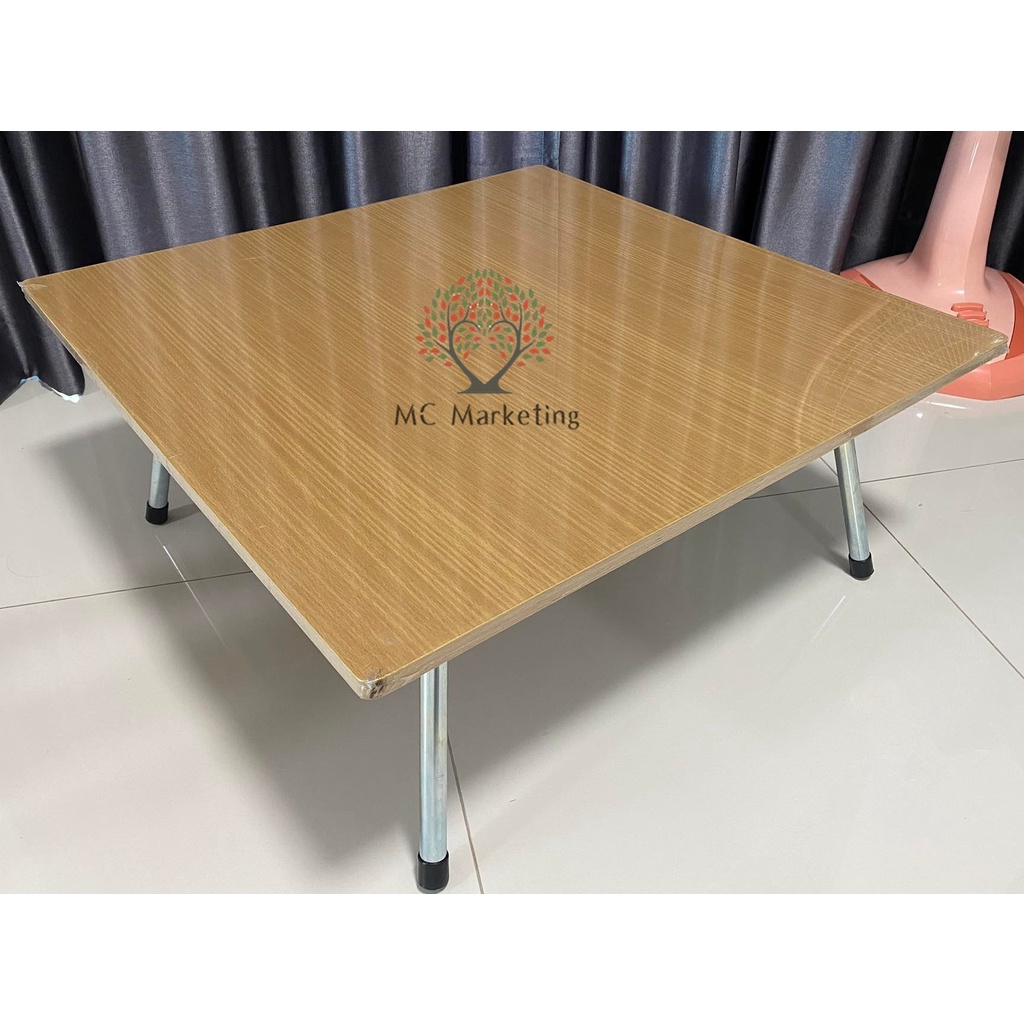 โต๊ะญี่ปุ่น โต๊ะพับขาเหล็ก โต๊ะพับ 75x75c.m. ลายไม้