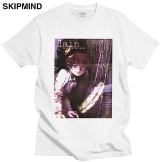 เสื้อยืดสีขาวเสื้อยืดแขนสั้น ผ้าฝ้าย พิมพ์ลายการ์ตูนอนิเมะ Serial Experiments Lain สไตล์คลาสสิก สําหรับผู้ชายS-4XL