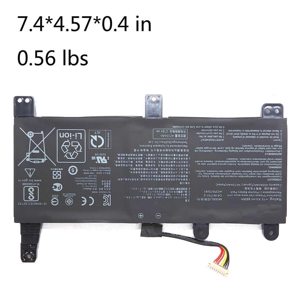 Genuine al 66Wh C41N1731 C41N1731-2 Laptop Battery For ASUS ROG Strix G17 G712 G731 SCAR 17 G732 Gl704 GL504GM G515GW G5