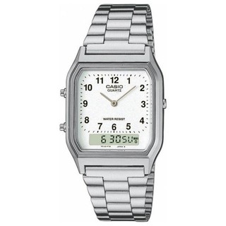 ﻿Casio นาฬิกาข้อมือผู้ชาย สายสแตนเลส รุ่น AQ-230A-7BMQ - Silver