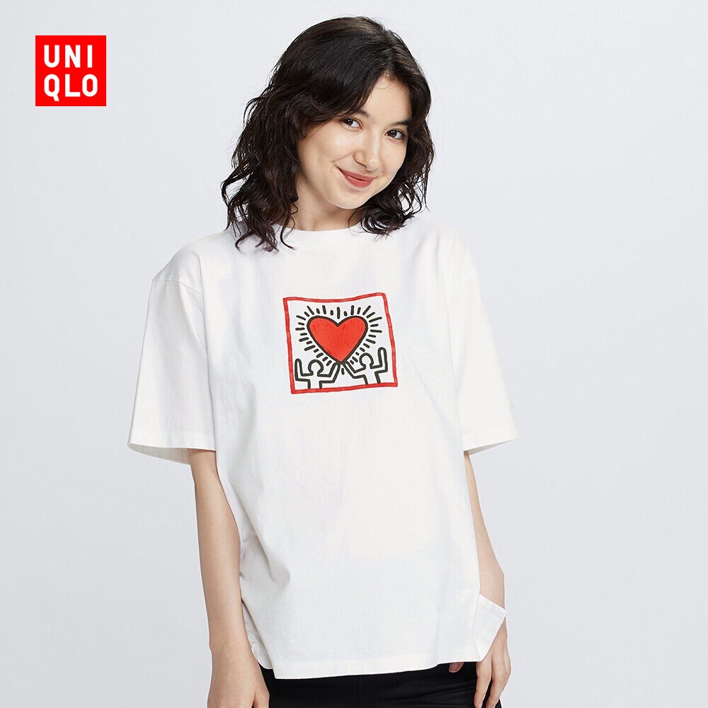 HH Uniqlo Women 'S (UT) Keith Haring เสื้อยืดพิมพ์ลาย (แขนสั้น) 424793 UNIQLO cotton