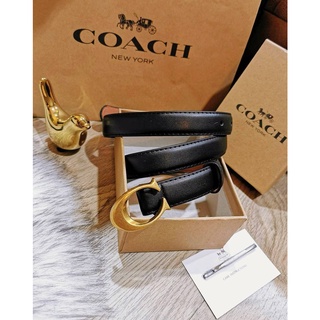 C O A C H BLACK LEATHER BELT FOR WOMEN เข็มขัดหนังแท้ Code:B2D060665 แบรนด์แท้ 100% งาน Outlet