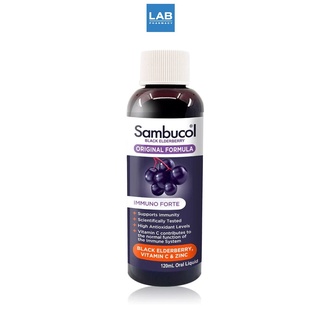 Sambucol Black Elderberry Original Liquid 120 ml. - แซมบูคอล แบล็ค เอลเดอร์เบอรี่ สูตรออริจินอล ผลิตภัณฑ์เสริมอาหารชนิดน้ำ สำหรับเด็กและผู้ใหญ่ 1 ขวด บรรจุ 120 มิลลิลิตร