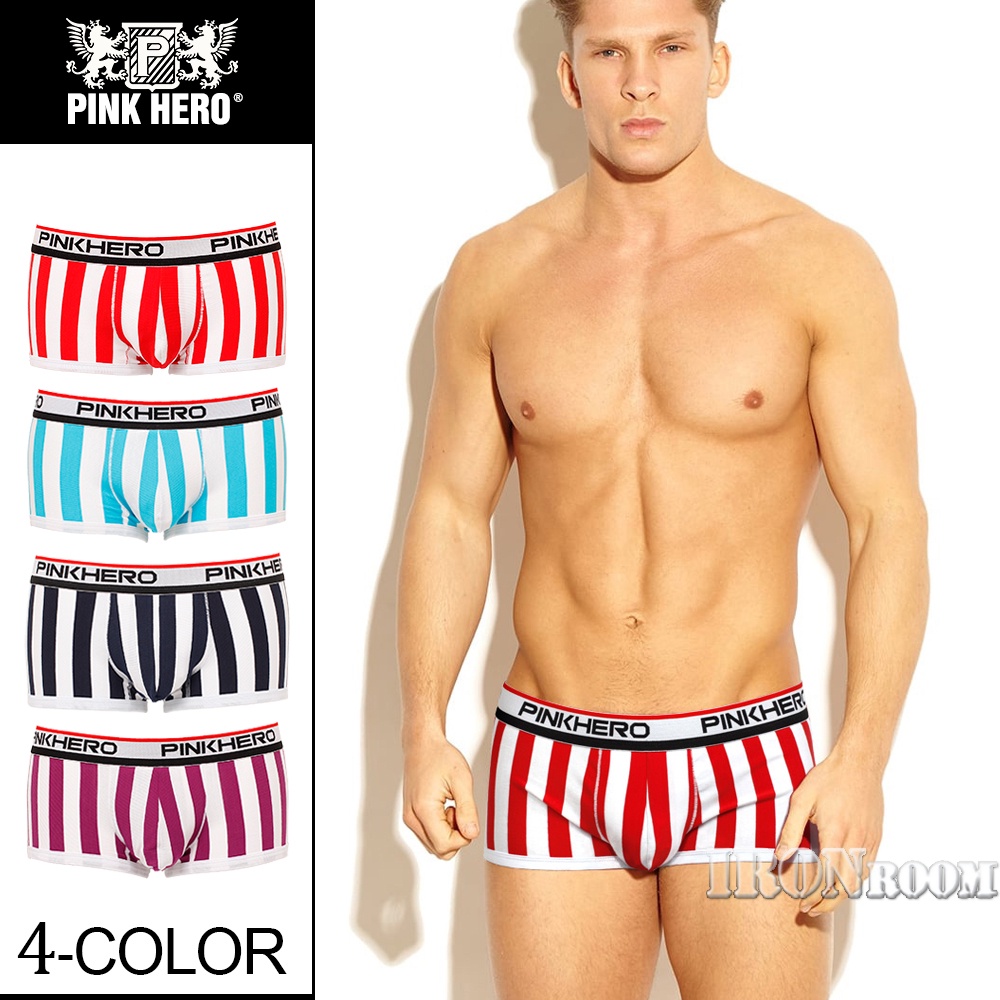PINK HERO Men Cotton Stripe Boxer Brief 1212กางเกงชั้นในผู้ชาย