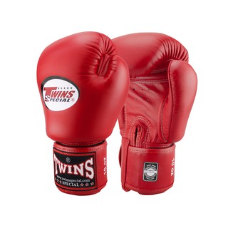 นวมชกมวย TWINS SPECIAL BOXING GLOVES RED ( BGVL-3 ) สีแดง นวมทวินส์สเปเชียล เมจิคเทป หนังวัวแท้เกรดพรีเมี่ยม