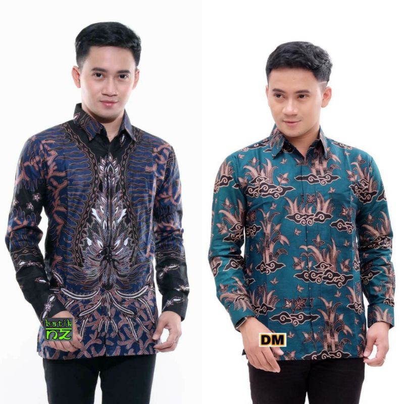 Kemeja เสื้อเชิ้ตผู้ชายแขนยาว / เสื้อเชิ้ตแฟชั่น BATIK LATEST MOTIF GK-001