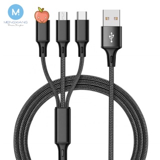 3 in 1 สายข้อมูล สําหรับ Android iphone Type-c โทรศัพท์มือถือ มัลติฟังก์ชั่น Usb ลากหนึ่ง สามสายชาร์จข้อมูล