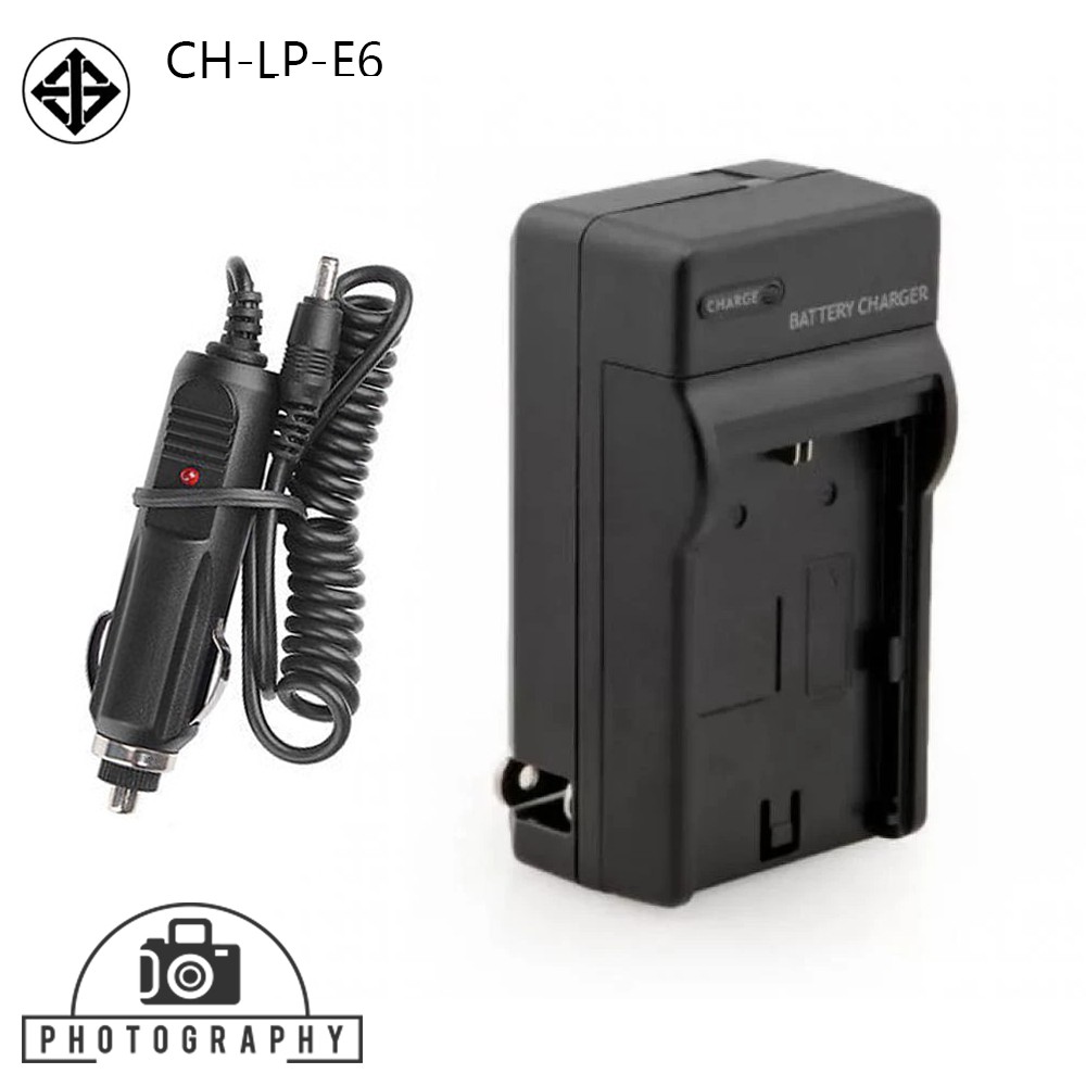 แท่นชาร์จแบต CANON LP-E6 พร้อมสายชาร์จรถยนต์ Canon EOS 60D,70D,80D,6D,7D,7D II,5D Mk II,5D Mk III,5D