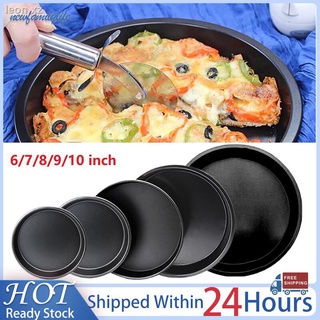 ☞6~10 Large Non Stick PIZZA TRAY Carbon Steel Baking Round Oven Tray Pizza Pan