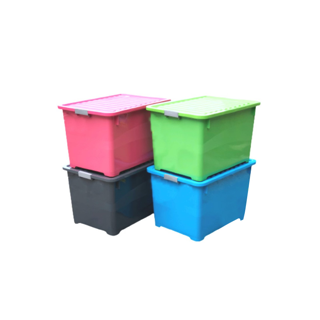 Home Best [100 ลิตร] กล่องพลาสติก หลากสี กล่องพลาสติกมีล้อ ลังพลาสติก ขนาด 100 ลิตร ทนทานที่สุดในshopee กล่องล้อ กล่อง
