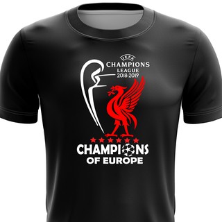 เสื้อยืด ลาย Liverpool FC แบบแห้งเร็ว ไซซ์ XS - 7XL (Champions Of Europe)