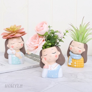 Homyl 2 ) กระถางต้นไม้ รูปเด็กผู้หญิง สำหรับตกแต่งสวน