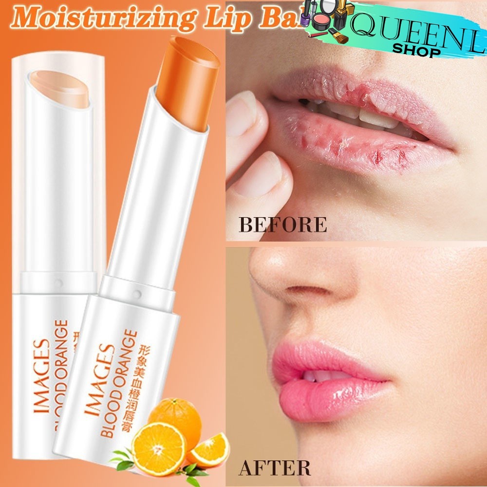 Queenly_Shop ลิปมันส้ม IMAGES Lip Balm Blood Orange ลิปวิตามินซี ลิปส้ม บำรุงริมฝีปาก อมชมพู ชุ่มชื้น NO.Cos045