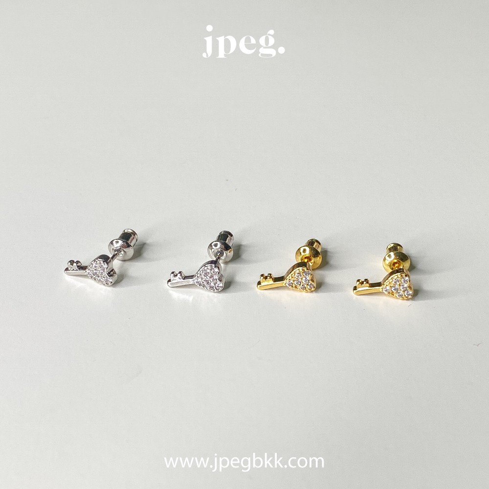 JPEG White - Key Love Earring