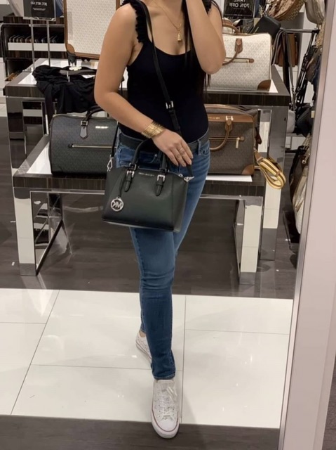 Michael Kors Ciara Small Saffiano Leather Satchel Handbag | Shopee Thailand