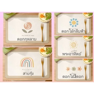 แผ่นรองจาน หนังPU 40x30cm แผ่นปูรองจานเช็ดทำความสะอาดได้