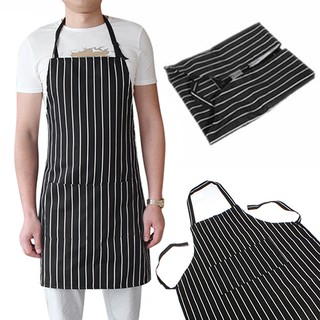 ₳ ผ้ากันเปื้อนผ้ากันเปื้อนสำหรับผู้ใหญ่ที่มี 2 ช่อง Chef Waiter Kitchen Cook