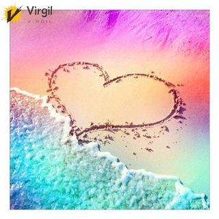 ( Virgil ) ภาพวาดปักครอสติก 5 D รูปชายหาดสําหรับตกแต่งบ้าน