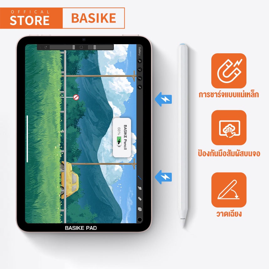 BASIKE ปากกาไอแพด ใช้สำหรับ iPa Air5 Air4 Air3 Gen10,9,8,7,6 Mini6 12.9/11 มินิ 6/ ปากกา Stylus Penc