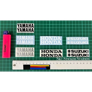 สติกเกอร์ตัด ขนาดเล็ก สําหรับ yamaha honda suzuki (1 ชุด = 2 ชิ้น) &lt;สีขาว สีดํา สีเงิน&gt; yamaha honda suzuki