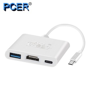 [ลด15% โค้ดPROJ556] PCER USB Type C to HDMI + USB + PD