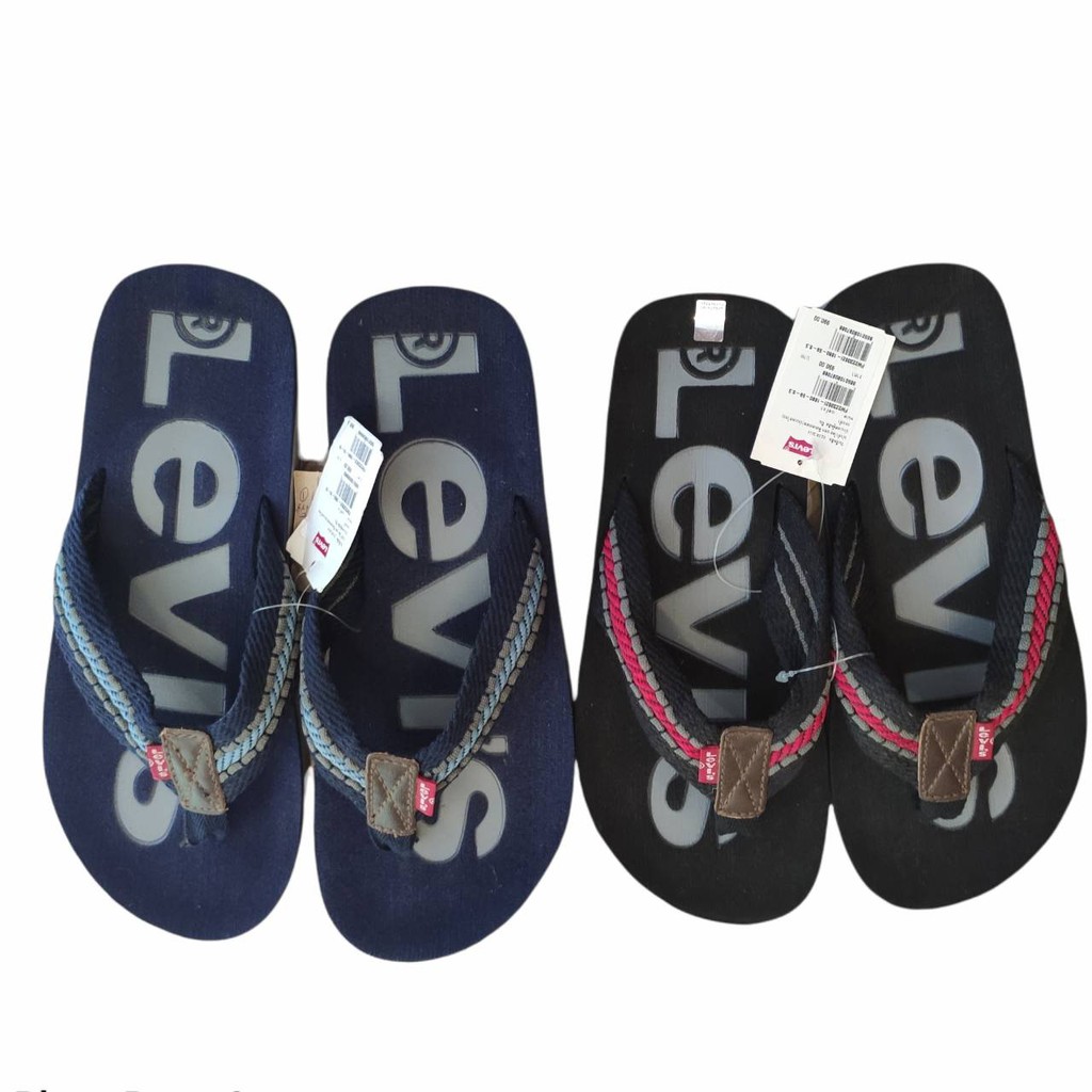 รองเท้าแตะชาย รองเท้าแตะแบบคีบ Levi’s ของแท้ สายหนีบแบบผ้ากำมะหยี่ Men's flip flops