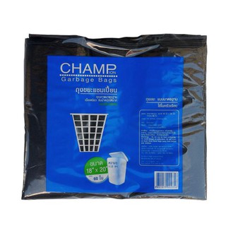 ถูกที่สุด✅  CHAMPION ถุงขยะแบบหนา ขนาด 16 x 20 นิ้ว (แพ็ค 60 ใบ) สีดำ อุปกรณ์จัดเก็บในห้องครัว